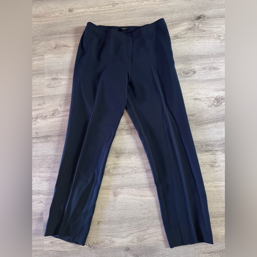 Lafayette 148 New York Navy Straight Leg Dress Pants